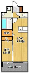 レジェンド111 1LDKの間取図画像