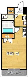 オークランドアサート折尾 ワンルームの間取図画像
