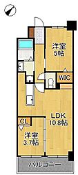 北九州市八幡西区樋口町マンション 2LDKの間取図画像