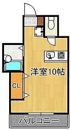 陣山ハイマート ワンルームの間取図画像
