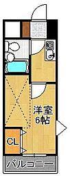 ラ・レジダンス・ド・サントゥール 1Kの間取図画像
