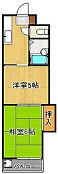アベニュー筒井山本ビル 2Kの間取図画像