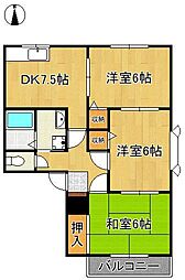 ウィンディア上原 3DKの間取図画像