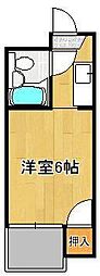 エスポワール幸神2 ワンルームの間取図画像