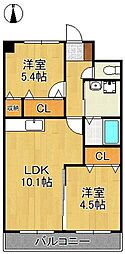 ヴィリアパス 2LDKの間取図画像