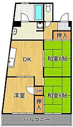 原口ビル 3DKの間取図画像