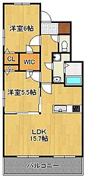 カーサフォルトナ 2LDKの間取図画像