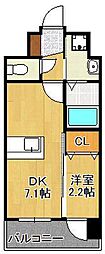 YSP八幡 1DKの間取図画像