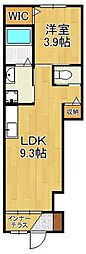 パーチェ・M 1LDKの間取図画像