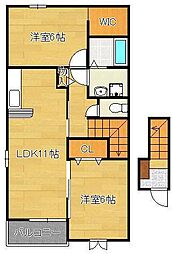 セレーノ洞海3 2LDKの間取図画像