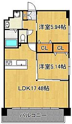 ギャラン穴生Neo 2LDKの間取図画像