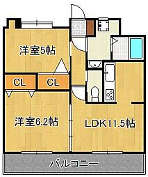 T-FLAT58 2LDKの間取図画像