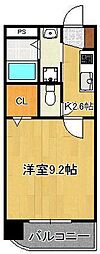 上野マンション 1Kの間取図画像