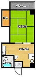 黒崎駅前グリーンビル 1DKの間取図画像