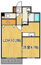 T-FLAT58 1LDKの間取図画像