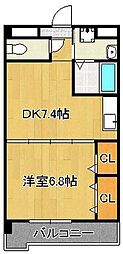 グレイスガーデン岬の山 1DKの間取図画像