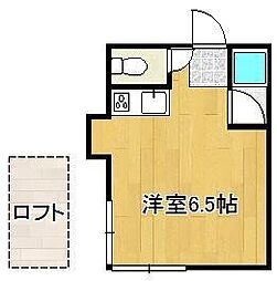 ベルコート折尾 ワンルームの間取図画像