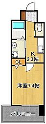 グレイスフル北湊 1Kの間取図画像