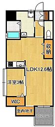 ダ・ヴィンチ 1LDKの間取図画像