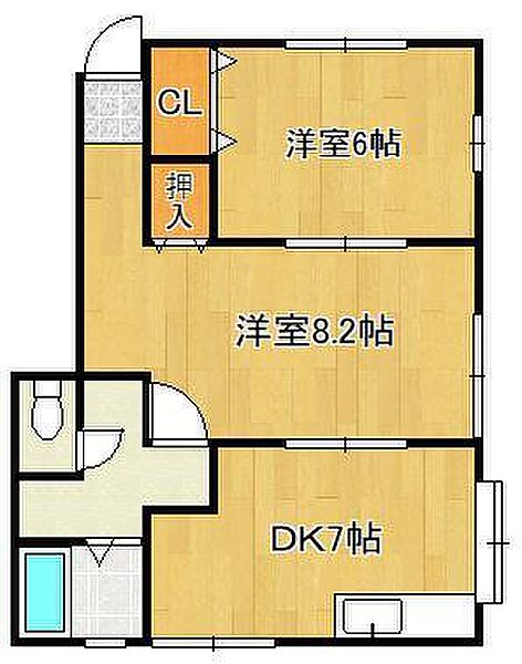 エトワール木屋瀬 ｜福岡県北九州市八幡西区楠橋南2丁目(賃貸アパート2DK・1階・50.92㎡)の写真 その2