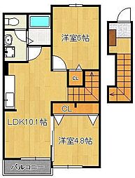 イル・パラッツオエテルノC 2LDKの間取図画像
