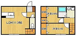 アイナス A棟 2LDKの間取図画像