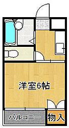 シャトレ幸神西 1Kの間取図画像