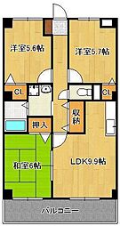 サンヴィレッジOM 3LDKの間取図画像