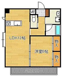 ゼルコバ2 1LDKの間取図画像