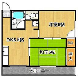 グリーンハイツ小嶺 2DKの間取図画像
