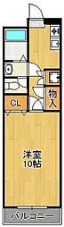 ベルヒルズ黒崎インター 1Kの間取図画像