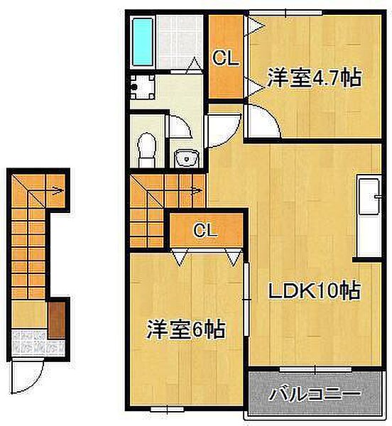 グラン・リーオＡ ｜福岡県遠賀郡水巻町伊左座5丁目(賃貸アパート2LDK・2階・50.14㎡)の写真 その2