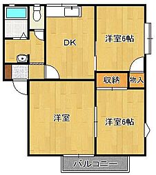 レーベンハイム 2LDKの間取図画像