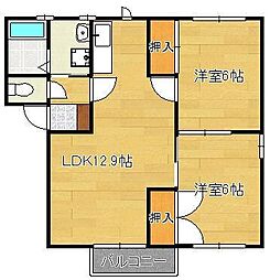 ボヌール立屋敷B 2LDKの間取図画像