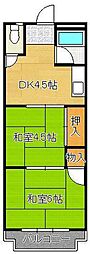 共同ビルNo.2 2DKの間取図画像