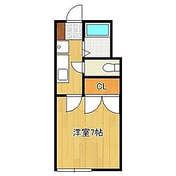 デュエル通谷 1Kの間取図画像