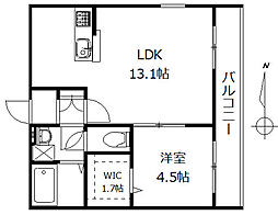 ResidenseKotobuki 1LDKの間取図画像