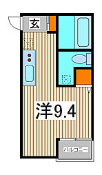 アスピオスヴィラ ワンルームの間取図画像