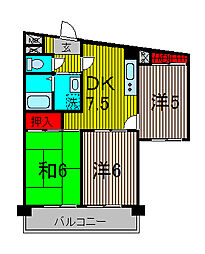 T'sgardenWARABI2 3DKの間取図画像