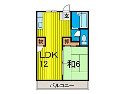 和光ハイツ 2DKの間取図画像