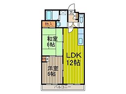 ファミール芝下 2LDKの間取図画像