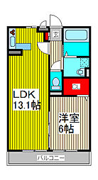 ロブレコート 1LDKの間取図画像