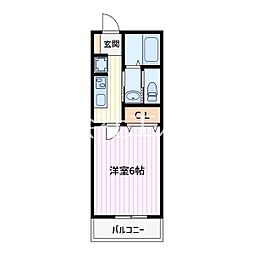 Will Mira上青木 1Kの間取図画像