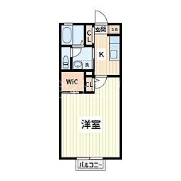 VictoryWaveHonda 1Kの間取図画像