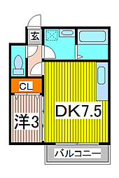 コーポボナール 1DKの間取図画像