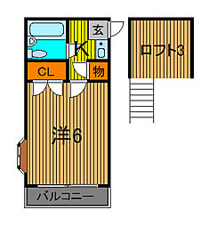 ユメハウス 1Kの間取図画像