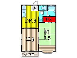 グッドパーク2 2DKの間取図画像