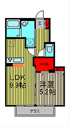 コーワ・ルミエール参番館 1LDKの間取図画像