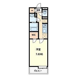 蕨市中央3丁目マンション 1Kの間取図画像