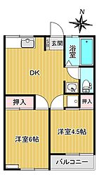 榎本コーポ 2DKの間取図画像